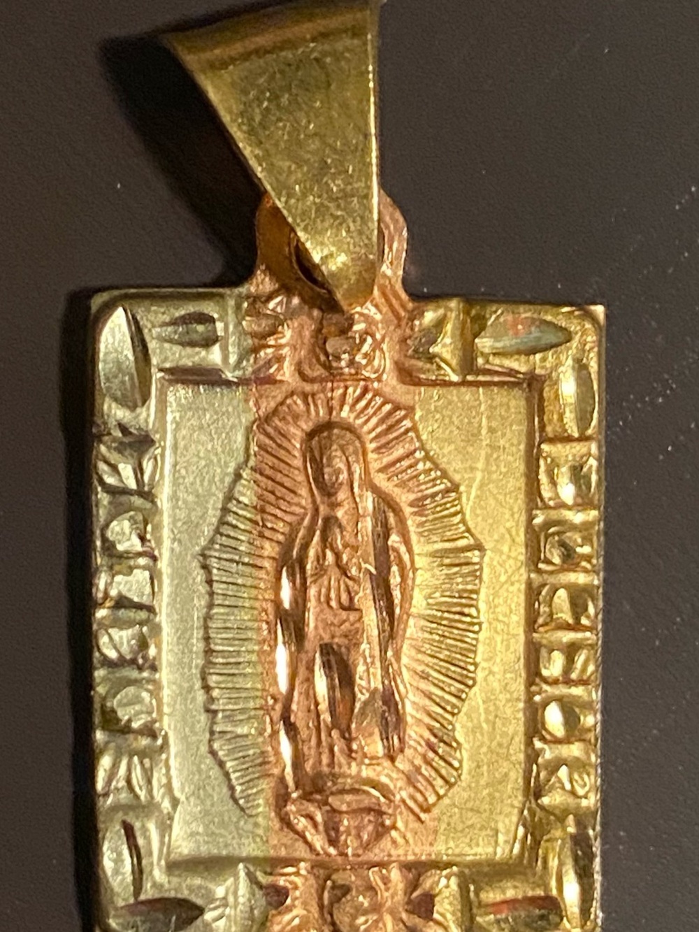 Gold Plated Virgin Mary Pendant Necklace - Religious Women's Jewelry